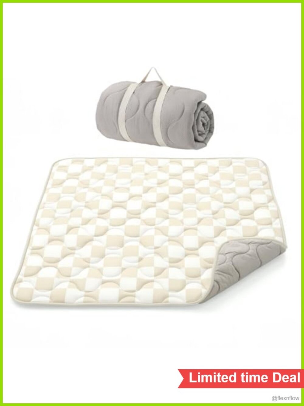 50x50 Thickened Non-Slip Baby Play Mat Machine Washable with Carrying Strap